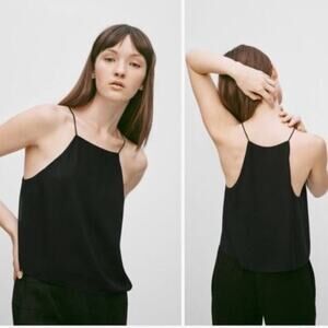 Artizia Wilfred Rians Blouse 100% Silk Black Size Small